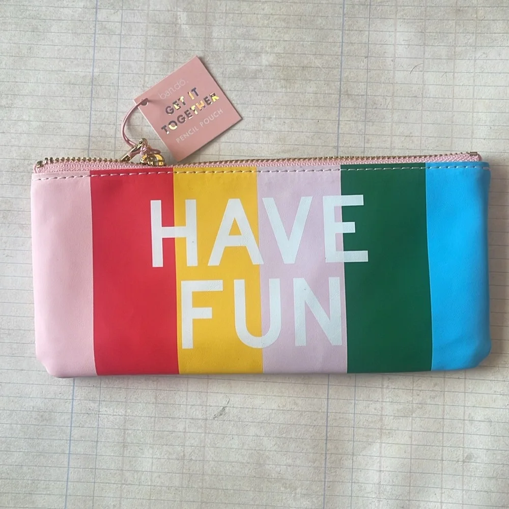 Ban.do Work Hard Have Fun Pencil Pouch